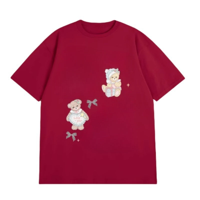 Trendy T-Shirt with Cartoon Bear Motif