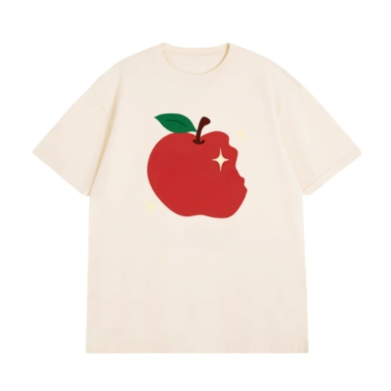 Graffiti Apple Print Soft T-Shirt